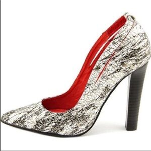 Brand new Jeffrey Campbell Theodora Scribble Metallic Heels